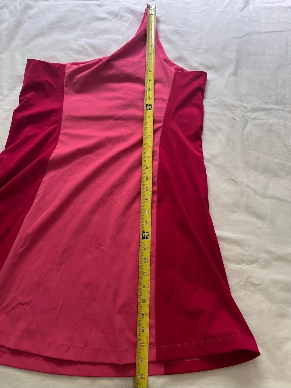 Outdoor Voices One Shoulder Dress Pink Colorblock Azalea Ruby Athleisure XL - Picture 9 of 9